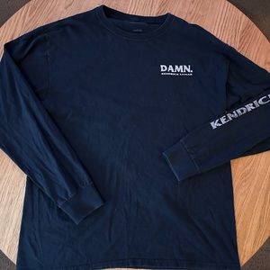 Men's Cut DAMN Kendrick Lamar 2017 TDE Black Long Sleeve